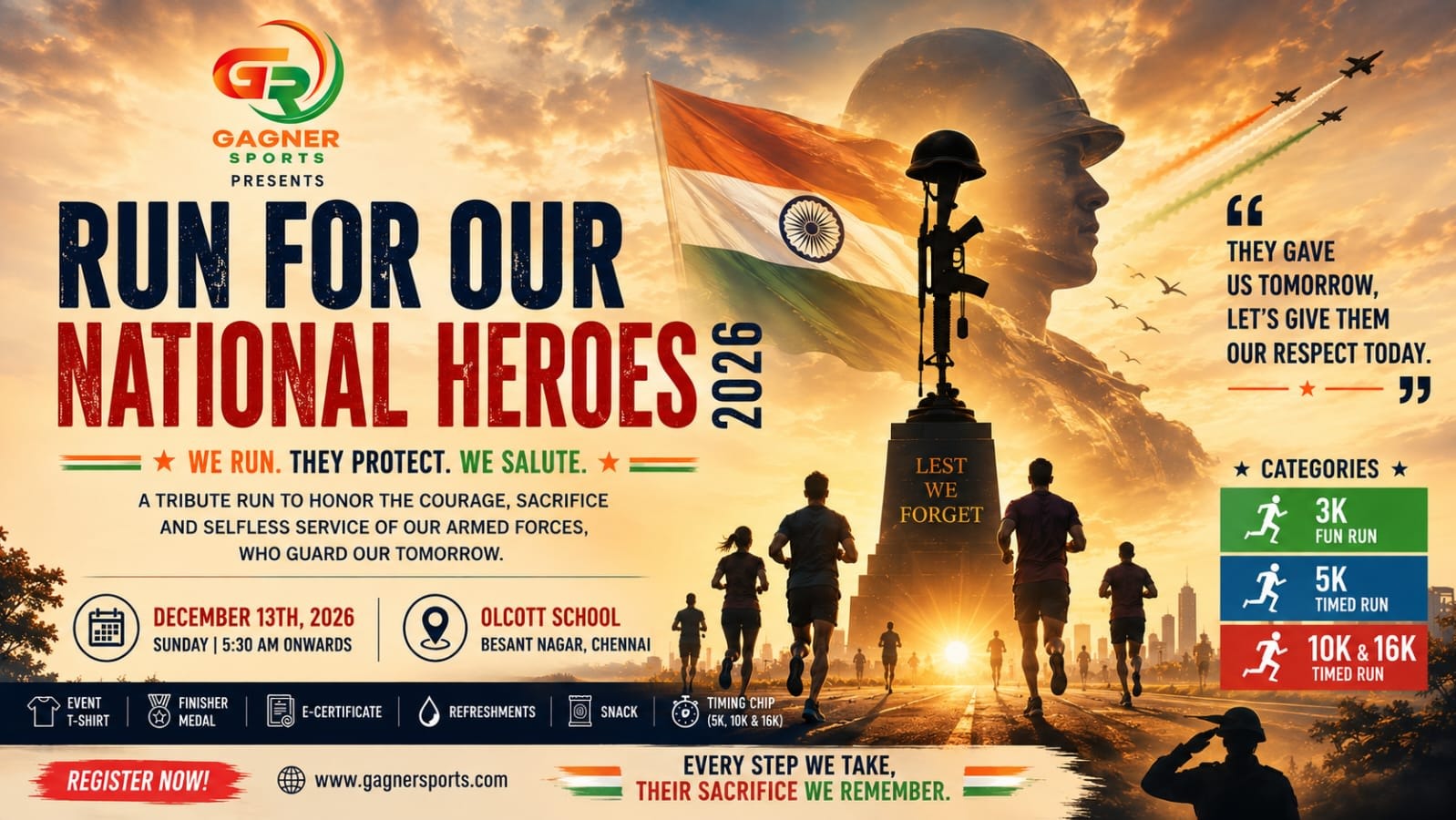 Run for Our National Heroes 2026 - Chennai, India | endurace.pro
